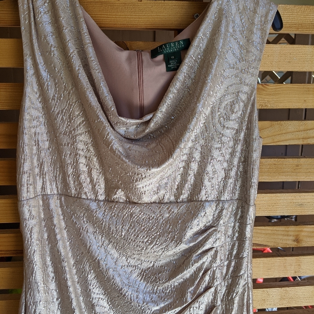 Gold shimmer Ralph Lauren evening gown size 10